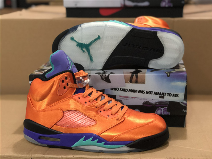 2020 Air Jordan 5 Tucker Orange Purple Black Shoes